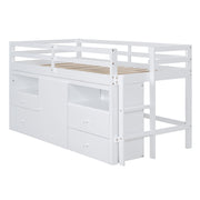 Loft Bed With 4 Drawers, Underneath Cabinet And Shelves - R&R Furniture Gallery (Fountain Valley, CA)