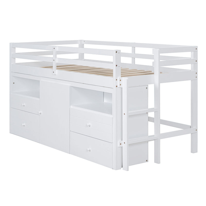 Loft Bed With 4 Drawers, Underneath Cabinet And Shelves - R&R Furniture Gallery (Fountain Valley, CA)
