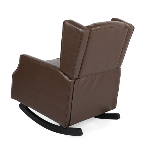 Amedou - Contemporary Tufted Wingback Rocking Chair - Dark Brown - R&R Furniture Gallery (Fountain Valley, CA)