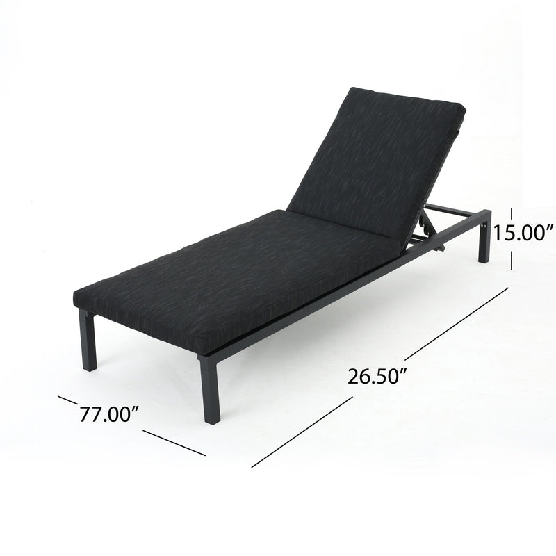 Modern Chaise Lounge With Wate Resistant Fabric Cushions - R&R Furniture Gallery (Fountain Valley, CA)