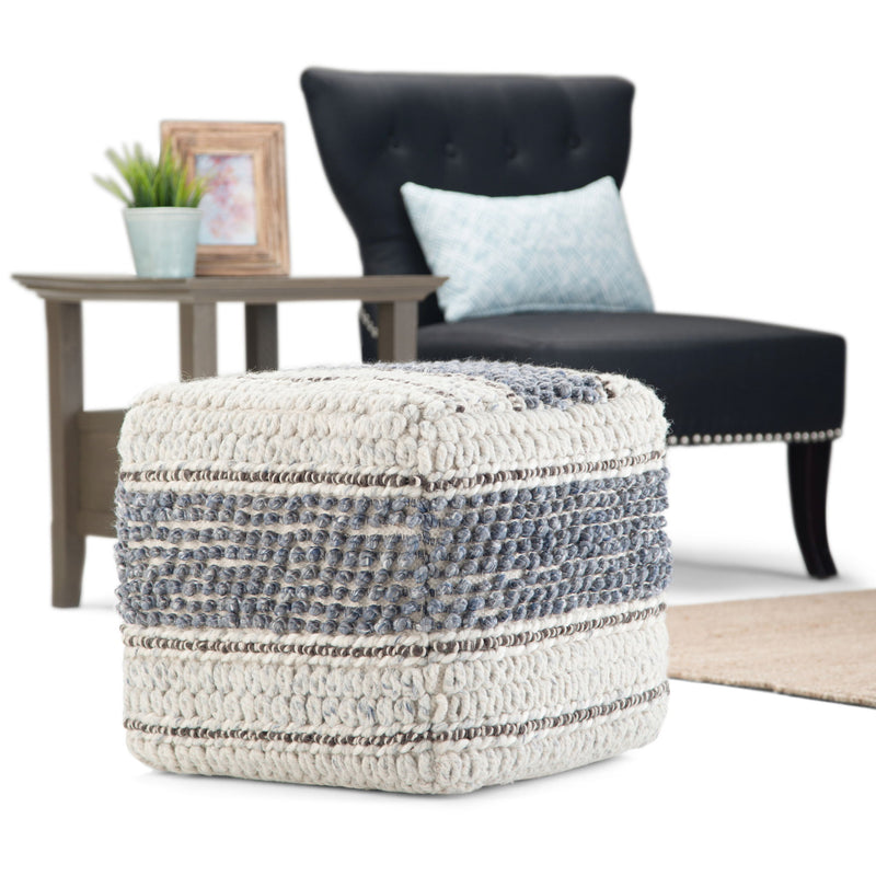 Grady - Handcrafted Square Pouf - R&R Furniture Gallery (Fountain Valley, CA)