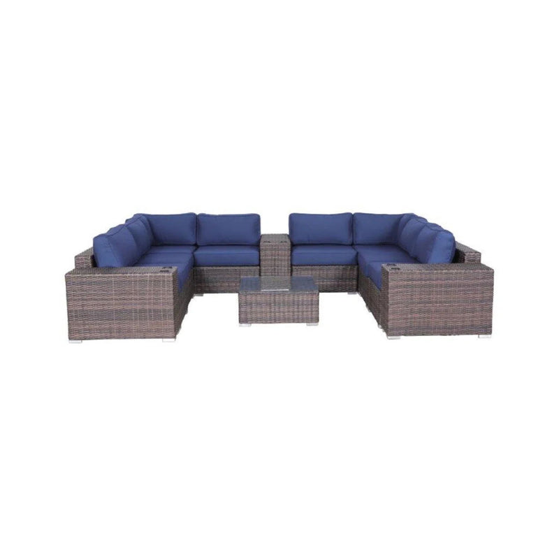 Modern Patio Rattan Sectional Set With Cushions - R&R Furniture Gallery (Fountain Valley, CA)