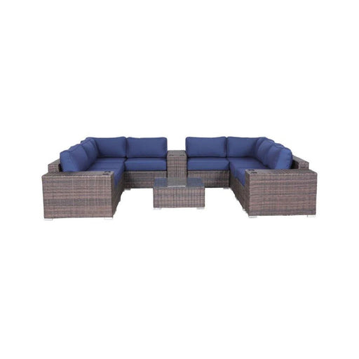 Modern Patio Rattan Sectional Set With Cushions - R&R Furniture Gallery (Fountain Valley, CA)
