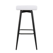 Lumi Source Ale contemporary fixed height bar stool set with sleek modern design and wooden legs, shown in a stylish home bar setting.