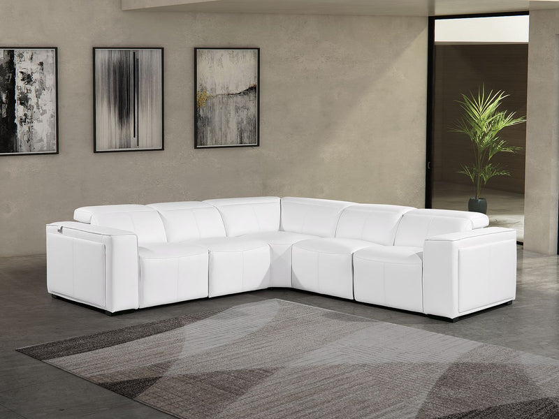 1224 - 5-Piece L-Shaped Sectional Sofa In With 3 Power Recliners & Power Headrests - R&R Furniture Gallery (Fountain Valley, CA)