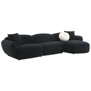 Lucifer - Sectional Sofa With 3 Pillows - Black Shimmer Chenille - R&R Furniture Gallery (Fountain Valley, CA)