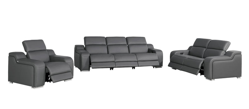 1116 - 6-Piece Modular Power Reclining Sofa, Loveseat & Chair Set In With 6 Power Recliners & Power Headrests