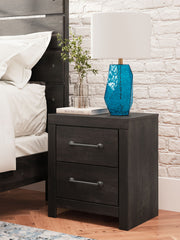 Hollivern - Two Drawer Night Stand - Dark Gray - R&R Furniture Gallery (Fountain Valley, CA)