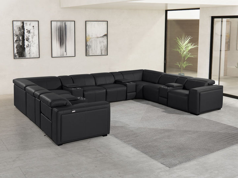 1224 - 12-Piece U-Shaped Sectional Sofa In With 4 Power Recliners & Power Headrests - R&R Furniture Gallery (Fountain Valley, CA)