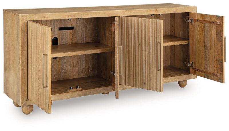 Niam - Accent Cabinet - Light Antique Beige - R&R Furniture Gallery (Fountain Valley, CA)