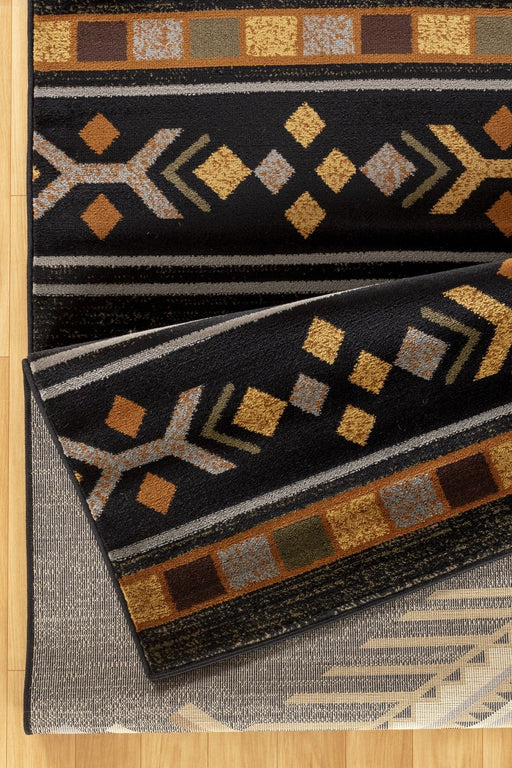 Tribes - 7'10" X 10'3" Southwest Area Rug - Black - R&R Furniture Gallery (Fountain Valley, CA)