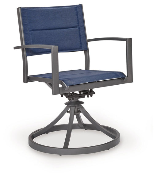 Rocky Creek - Sling Swivel Chair (Set of 2) - Blue / Gray - R&R Furniture Gallery (Fountain Valley, CA)