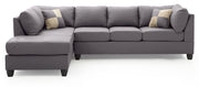 Glory Furniture Malone Comfort Sectional sofa with plush cushions and neutral fabric, ideal for modern living rooms.