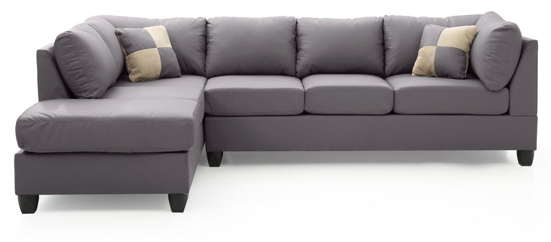 Glory Furniture Malone Comfort Sectional sofa with plush cushions and neutral fabric, ideal for modern living rooms.