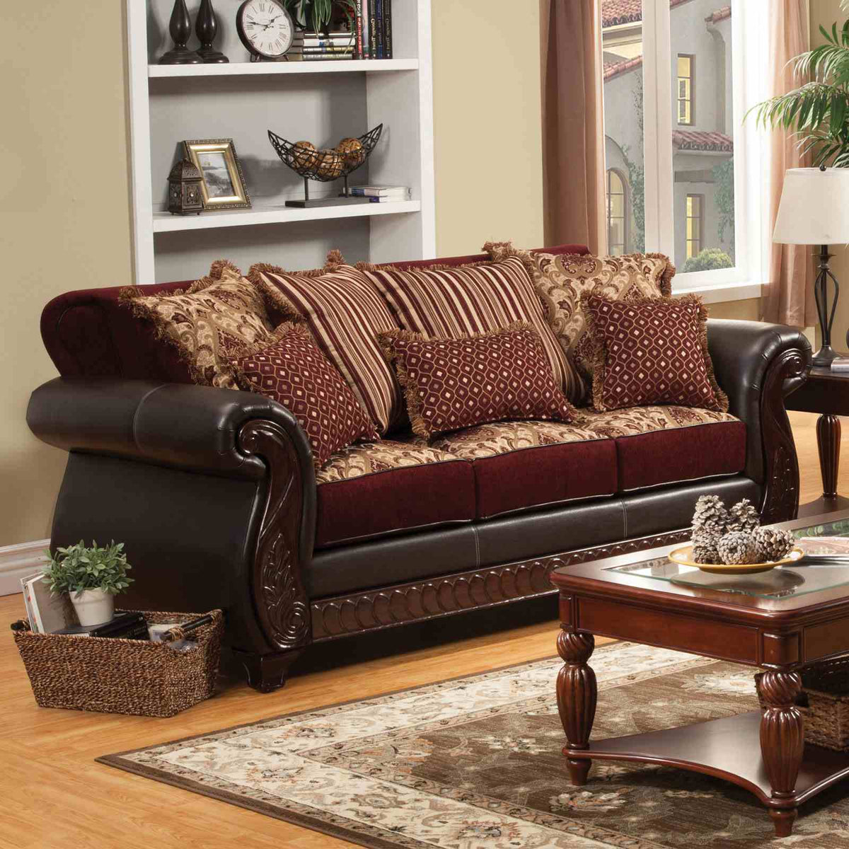 Franklin - Sofa, Burgundy