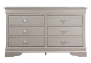 Glory Furniture Lorana dresser with multiple drawers, sleek wood finish, and modern design for sophisticated bedroom storage.