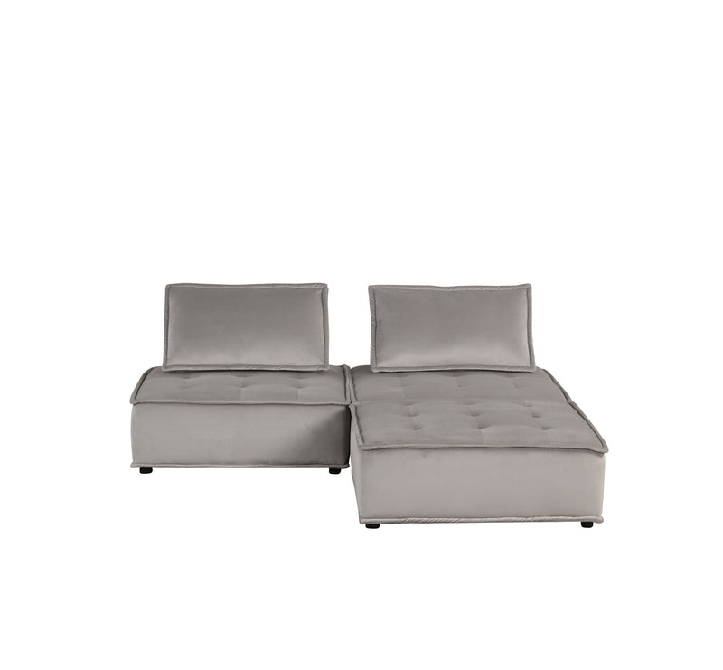 Lilola Home Anna stylish sectional sofa with matching ottoman, stationary sectional with plush cushions and modern design.
