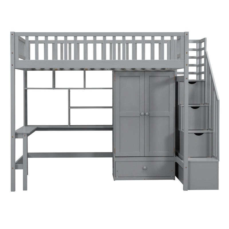 Loft Bed With Bookshelf, Drawers, Desk, And Wardrobe - R&R Furniture Gallery (Fountain Valley, CA)