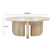 Patrizia - Concrete Round Coffee Table - Natural - R&R Furniture Gallery (Fountain Valley, CA)