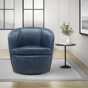 Barolo - 100% Italian Leather Swivel Club Chair (Set of 2) - R&R Furniture Gallery (Fountain Valley, CA)