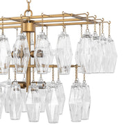 Tressia - Glass Round Chandelier - Brass - R&R Furniture Gallery (Fountain Valley, CA)