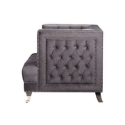 Hegio - Loveseat With 2 Pillows - Gray Velvet - R&R Furniture Gallery (Fountain Valley, CA)