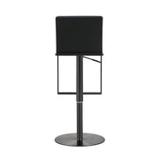 Adjustable height Amalfi black steel barstool by TOV Furniture with a sleek modern design and comfortable seat.