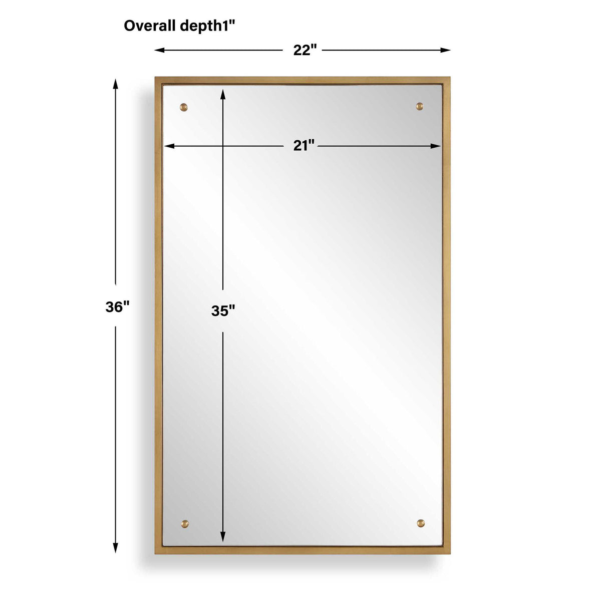 Rectangular Mirror - Gold Leaf