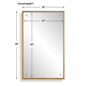 Rectangular Mirror - Gold Leaf