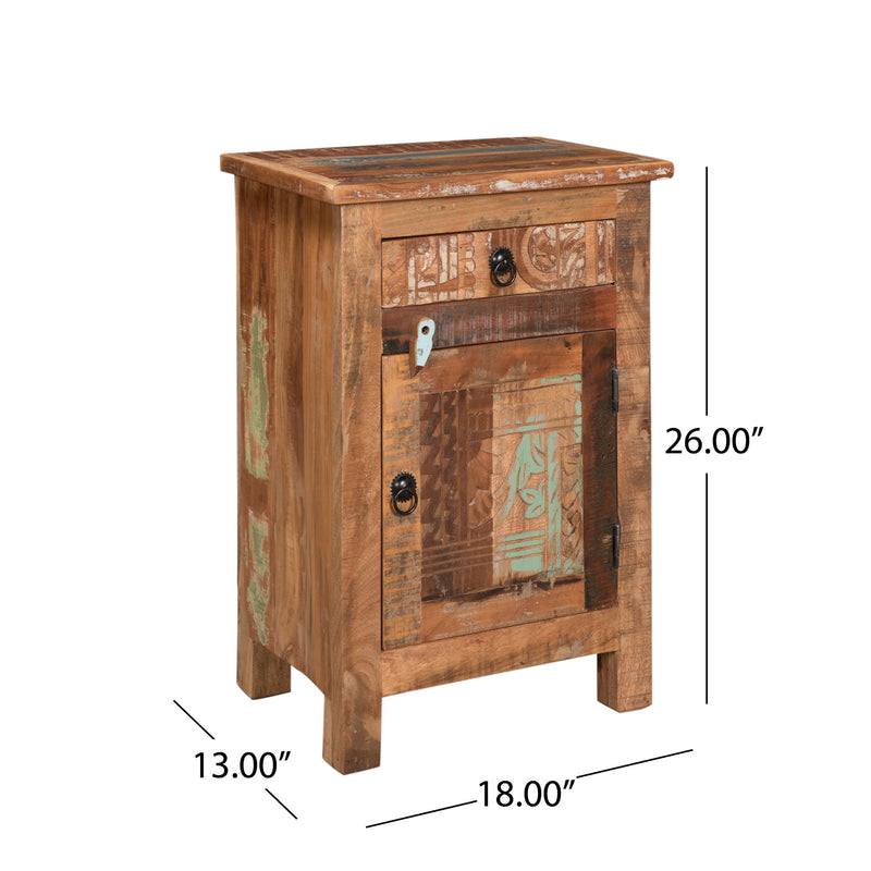 Carved Side Table - Natural - R&R Furniture Gallery (Fountain Valley, CA)