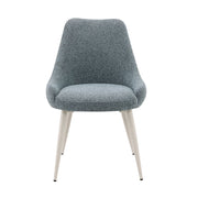 Laela - Side Chair (Set of 2) - Light Blue Boucle & White - R&R Furniture Gallery (Fountain Valley, CA)