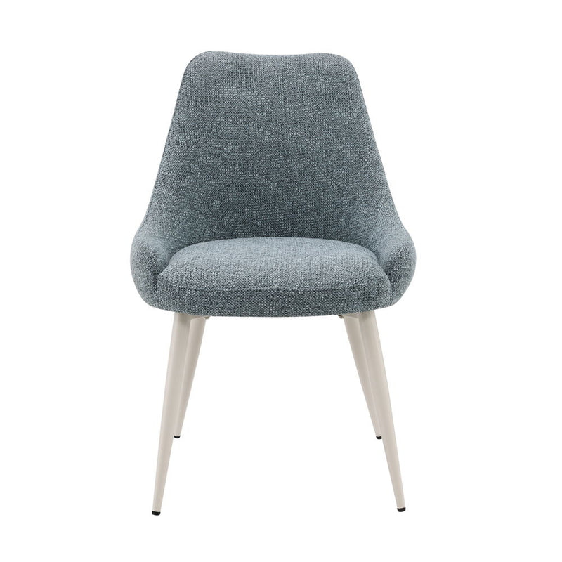 Laela - Side Chair (Set of 2) - Light Blue Boucle & White - R&R Furniture Gallery (Fountain Valley, CA)