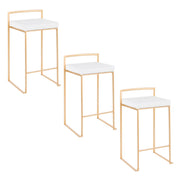 Set of two Lumi Source Fuji contemporary glam design counter stools with sleek seats and modern metal legs.