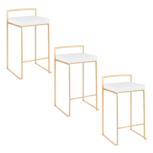 Set of two Lumi Source Fuji contemporary glam design counter stools with sleek seats and modern metal legs.