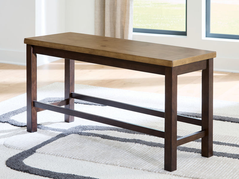Rylandeen - Double Counter Height Bench - Light Brown / Dark Brown - R&R Furniture Gallery (Fountain Valley, CA)