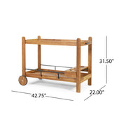 Bar Cart With Wine Bottle Holders, - Black - R&R Furniture Gallery (Fountain Valley, CA)