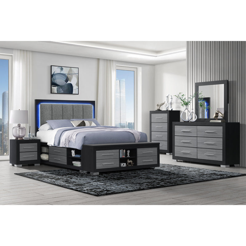 Elsa - 2 Toned Nightstand With Bar Handle And Spacious Drawers - R&R Furniture Gallery (Fountain Valley, CA)