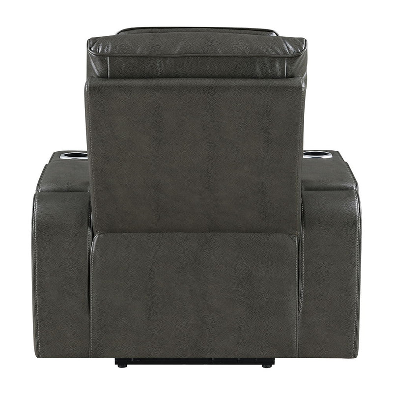Taddeo - Power Motion Recliner With Power Headrest, USB, Wireless Charger & LED - Dark Gray - R&R Furniture Gallery (Fountain Valley, CA)