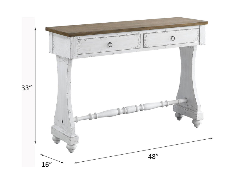 Carminda - Console Table - Antique White - R&R Furniture Gallery (Fountain Valley, CA)