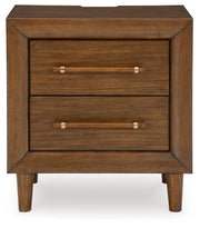 Lyncott - Two Drawer Night Stand - Brown - R&R Furniture Gallery (Fountain Valley, CA)