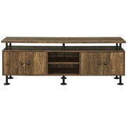 Ensata II - TV Stand - Rustic Oak & Black - R&R Furniture Gallery (Fountain Valley, CA)