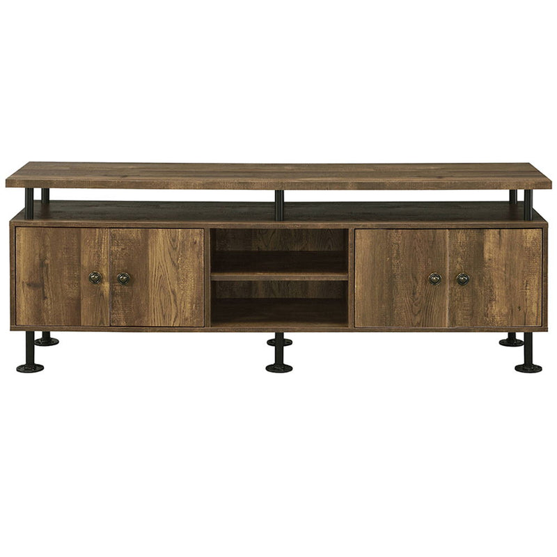 Ensata II - TV Stand - Rustic Oak & Black - R&R Furniture Gallery (Fountain Valley, CA)