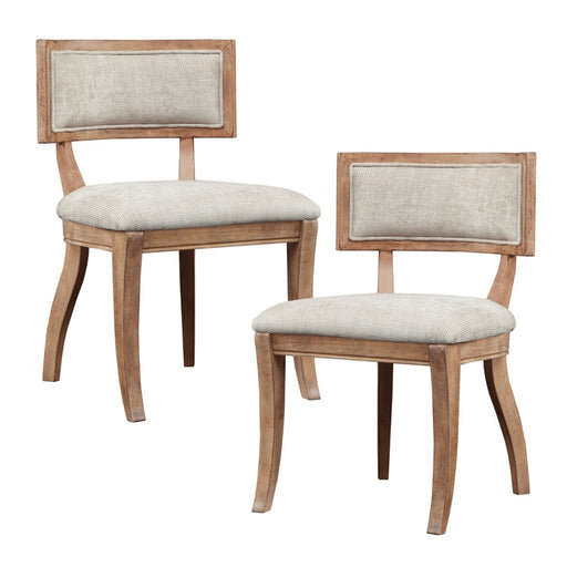 Classic Dining Chair With Curved Back (Set of 2) - Beige / Light Natural - R&R Furniture Gallery (Fountain Valley, CA)