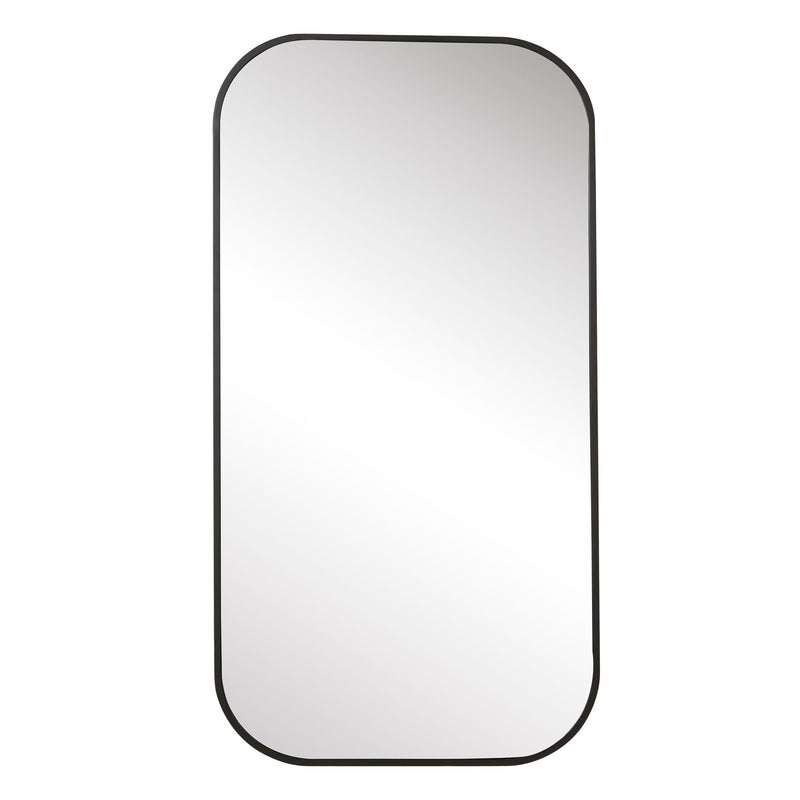 Uttermost Taft wall mirror with a sleek, modern design showcasing a reflective glass surface and stylish frame.