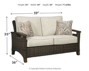 Paradise Trail - Loveseat w/Cushion - Medium Brown - R&R Furniture Gallery (Fountain Valley, CA)