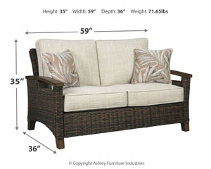 Paradise Trail - Loveseat w/Cushion - Medium Brown - R&R Furniture Gallery (Fountain Valley, CA)