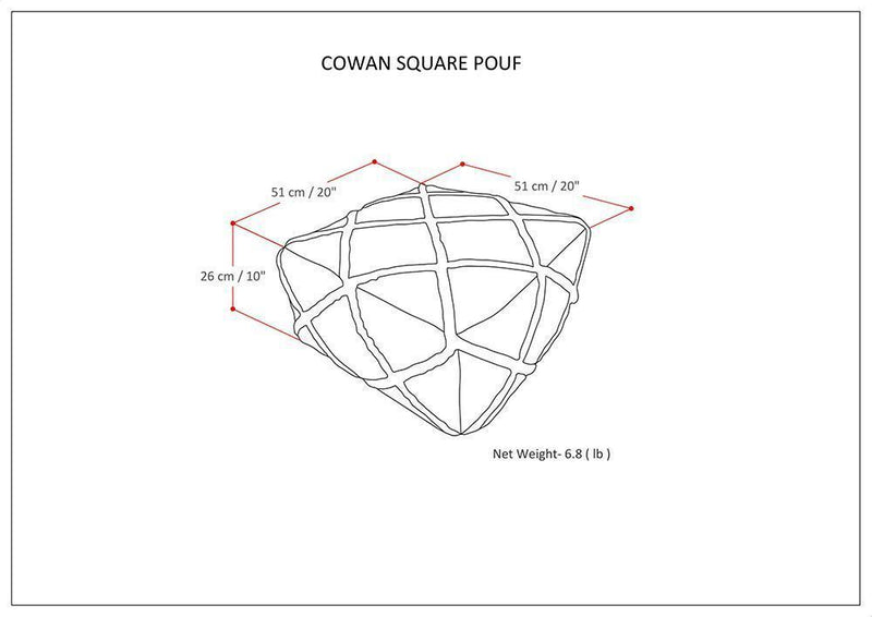 Cowan - Handcrafted Square Pouf - R&R Furniture Gallery (Fountain Valley, CA)