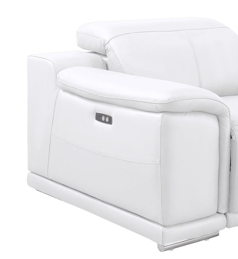 2679 - Power Reclining Sofa, Console Loveseat & Chair Set In Genuine Leather (5 Recliners)