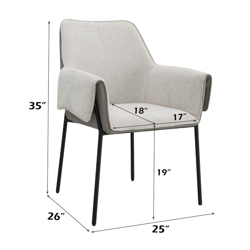 Jirina - Arm Chair (Set of 2) - Beige Chenille - R&R Furniture Gallery (Fountain Valley, CA)