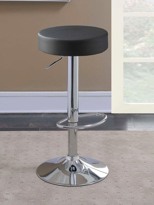 Ramses 29-inch Adjustable Bar Stool Chrome and Black